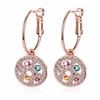 Simple Luxury Earrings Circle Rainbow Rhinestone Long Women Earrings