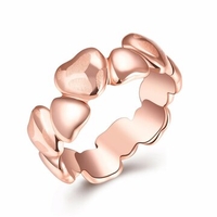 Simple Luxury Ring Rose Gold Heart to Heart Ring for Women Gift