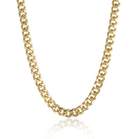 Simple Men Necklace 7mm O Shape Gold Simple Men Necklace Chain