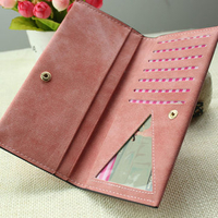 Simple Multi-card Slots Wallet Purse Matte Leather Card Holders Ultra-thin ladies Wallet