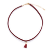 Simple Punk Necklace Leather Tassel Pendant Women Necklace