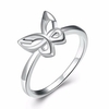 Simple Silver Ring Butterfly Bow Knot Ring for Women Gift