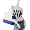 Simple Style Canvas Handbag Mori Girl Casual Patchwork Large Shoulder Bag