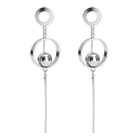 Simple Tassel Earrings Circular Bead Drop Earrings