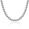 Simple Unisex Necklace Silver Plated Beads Necklace