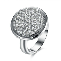 Simple Wedding Ring Luxury Big Circle Full Zircon Women Ring