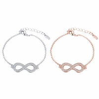Simple Women Bracelet Alloy Number Eight Rhinestone Bracelet