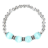Simple Women Bracelet Eye Alloy Bead Blue Crystal Bracelet