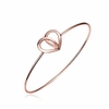 Simple Women Bracelet Rose Gold Alloy Hollow Heart Bracelet