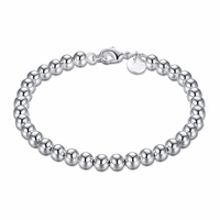 Simple Women Bracelet Silver Plated Beads Bracelet