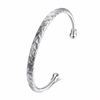 Simple Women Bracelet Silver Plated Wave Pattern Bracelet