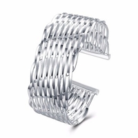 Simple Women Bracelet Silver Plated Weaving Bracelet