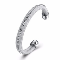 Simple Women Bracelet Silver Serpentine Pattern Bracelet