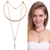 Six Corners Natural Stone Pendant Gold Alloy High-grade Zircon Separable Necklace