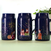 Sixty degrees Colorful Cup Romantic Night Ceramic Cup Couple Cup Together Forever