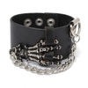 Skeleton Ghost Skull Hand Bone Leather Rock Bracelet