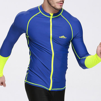 Skinny Patchwork Diving Zipper Sunscreen Jellyfish Suit Surf Tops Swimwear for Men