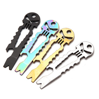 Skull Shape Multifunction Keychain Stainless Steel Tactical EDC Pocket Multi-tool Screwdriver Crowbar