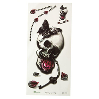 Skull Temporary Tattoo Sticker Removable Waterproof Rose Butterfly Body Art