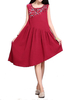 Sleeveless Embroidery Ruffle Irregular Vintage Women Dress