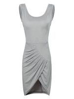 Sleeveless Irregular Split Cross Bandage Backless Sexy Dress