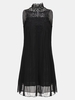 Sleeveless Lace Hollow Out Chiffon Mini Dress