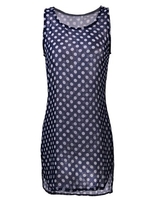Sleeveless Polka Dot See Through Chiffon Mini Dress