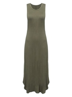 Sleeveless Split Irregular Hem Solid Basic Dress