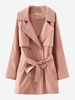 Slim Casual Double Breasted Long Sleeve Belt Jacket
