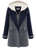Slim Casual Double Breasted Patchwork Hood Woolen Coat
