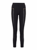 Slim Faux PU Leather Patchwork Zipper Skinny Stretch Pencil Pants For Women
