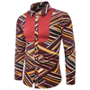Slim Fit Chest Stitching Printing Button Up Designer Dress Shirt for Men