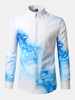 Slim Fit Printing Button Up Dress Shirt