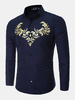 Slim Fit Printing Long Sleeves Designer Dress Shirts