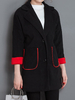 Slim-Type Women Patchwork Turn-down Collar Thickening Woolen Coats