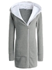 Slim Women Pure Color Long Sleeve Zipper Hood Coat