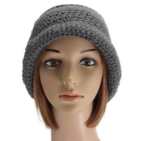 Slouch Baggy Woolen Yarn Crochet Knitted Beanie Hat Thick Woolen Thermal Ski Cap