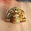 Small Three Legged Fortune Toad Luck Gift Mahogany Color Home Decor