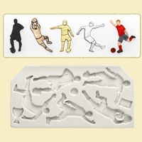 Soccer Basketball Players Silicone Cake Fondant Mold Chocolate Cookies Mold DIY Cake Baking Decor