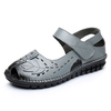 SOCOFY Comfortable Leaf Stitching Hollow Out Hook Loop Soft Sole Flat Shoes