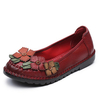 SOCOFY Flower Genuine Leather Soft Flat Lazy Loafers
