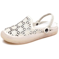 SOCOFY Flower Hollow Out Multi-Way Removable Slingback Backless Sandals