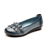 Socofy Fold Decoration Pure Color Elegant Original Flat Loafers