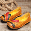 SOCOFY Genuine Leather Retro Handmade Stitching Original Flat Loafers
