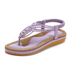 SOCOFY Handmade Knitting Clip Toe Elastic Flat Sandals