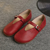Socofy Hollow Out Buckle Leather Soft Flat Casual Slip On Loafers