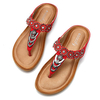 SOCOFY Large Size Rhinestone Clip Toe Bohemia Flip Flops