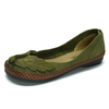 SOCOFY Leaf Genuine Leather Comfortable Soft Sole Retro Flat Loafers