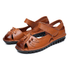SOCOFY Leaf Soft Genuine Leather Hook Loop Flat Shoes
