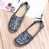 SOCOFY Leopard Leather Soft Printing Slip On Lazy Shoes
